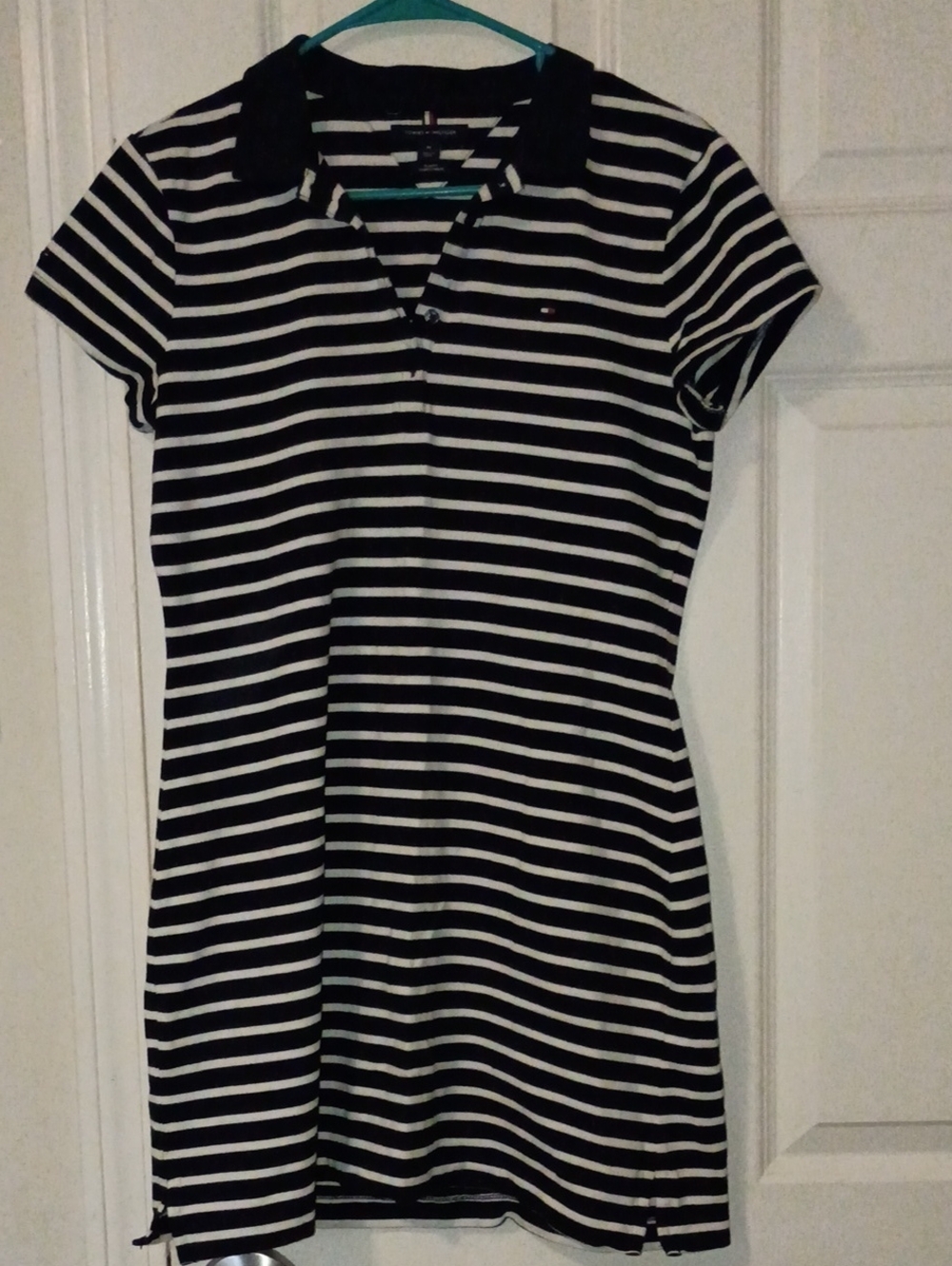 Tommy Hilfiger Black and White Striped Polo Dress